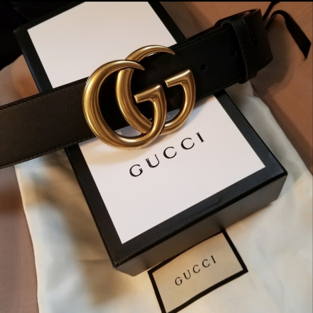 Authentic Gucci Belt Double GG Buckle Belt